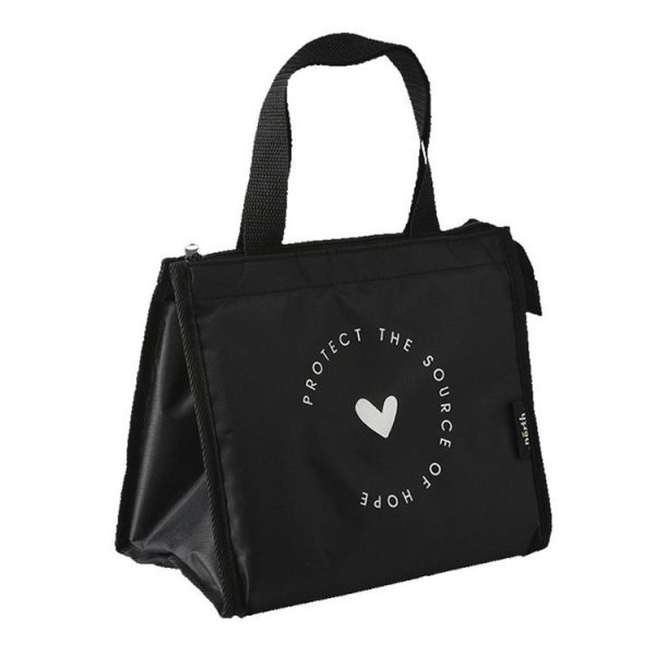 Horizontal Version Thick Waterproof Insulation Bag Oxford Cloth Lunch Bag Tote Bag (Love)