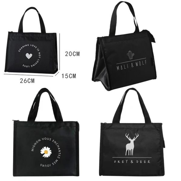 Horizontal Version Thick Waterproof Insulation Bag Oxford Cloth Lunch Bag Tote Bag (Love) - Image 2