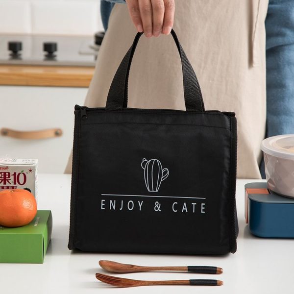 Horizontal Version Thick Waterproof Insulation Bag Oxford Cloth Lunch Bag Tote Bag (Love) - Image 5