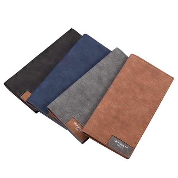 DEABOLAR Large Capacity Men Long Wallet Ultra-thin Paneled Soft Wallet (Light Gray) - Image 3