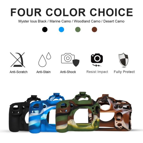 Pixel P001 For Nikon D800 / D800E Camera Silicone Protector Case (Jungle Camouflage) - Image 3