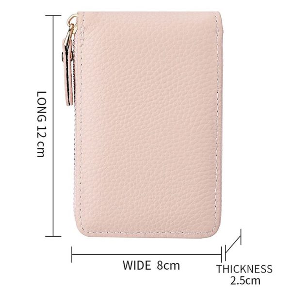 DEABOLAR Large-capacity Multi-slot Short Organ Card Holder PU Leather ID Cover Zipper Coin Purse (Light Green) - Image 3