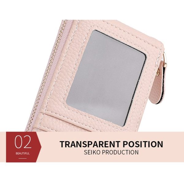 DEABOLAR Large-capacity Multi-slot Short Organ Card Holder PU Leather ID Cover Zipper Coin Purse (Light Green) - Image 7