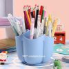 Office Desk Simple Large Capacity Pen Holder Cosmetics Storage Box, Style: Rotatable (Color Random Delivery) - Image 6
