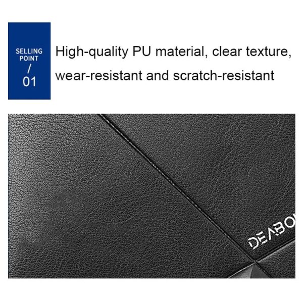 DEABOLAR Men Short PU Leather Tri-fold Horizontal Wallet Large-capacity Multi-card Wallet (Coffee) - Image 5
