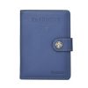 Dibaoleiou Buckle PU Leather ID Card Storage Bag Multifunctional Passport Case (Blue)