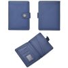 Dibaoleiou Buckle PU Leather ID Card Storage Bag Multifunctional Passport Case (Blue) - Image 2