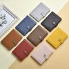 Dibaoleiou Buckle PU Leather ID Card Storage Bag Multifunctional Passport Case (Blue) - Image 3