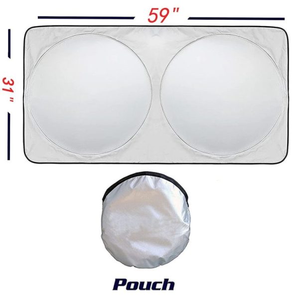 150x80cm Car Double Circle Sun Visor Heat Insulation Sun Protection Sun Block - Image 2