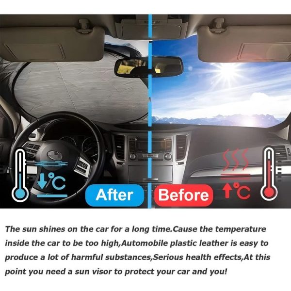 150x80cm Car Double Circle Sun Visor Heat Insulation Sun Protection Sun Block - Image 4
