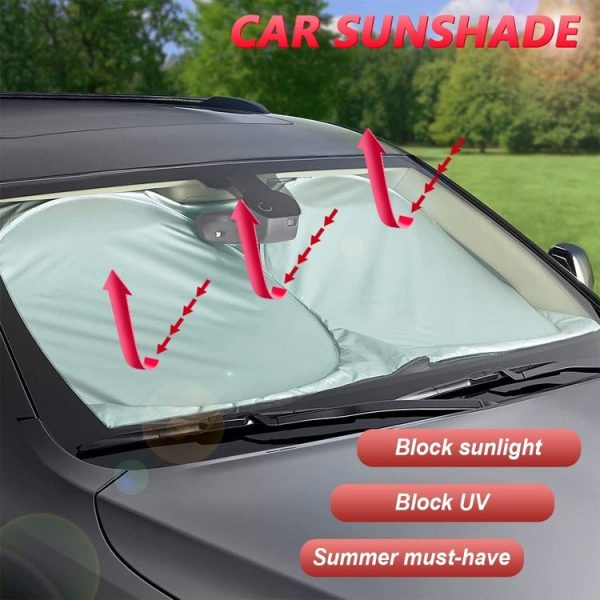 150x80cm Car Double Circle Sun Visor Heat Insulation Sun Protection Sun Block - Image 5