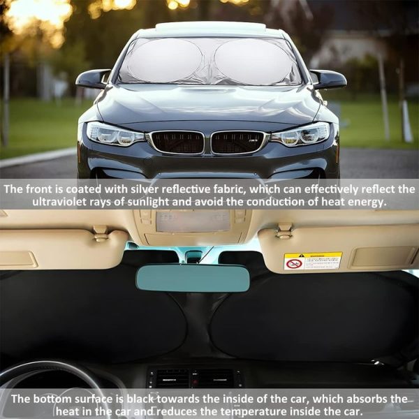 150x80cm Car Double Circle Sun Visor Heat Insulation Sun Protection Sun Block - Image 6