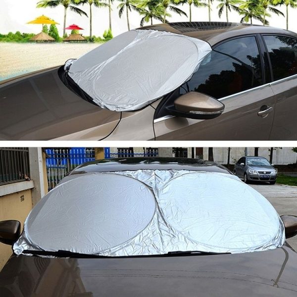 150x80cm Car Double Circle Sun Visor Heat Insulation Sun Protection Sun Block - Image 7