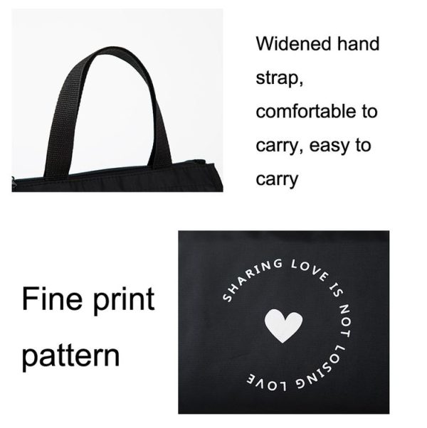 Vertical Version Thick Waterproof Insulation Bag Oxford Cloth Lunch Bag Tote Bag (Love) - Image 3