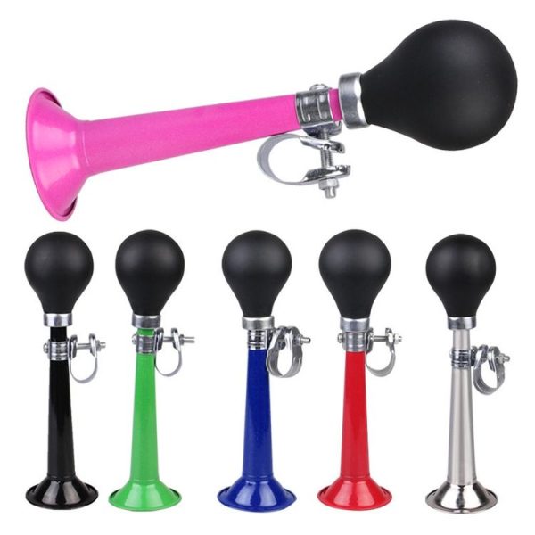 2pcs 7 inch Metal Plating Bicycle Air Horn Bicycle Accessories, Color: Black - Image 3