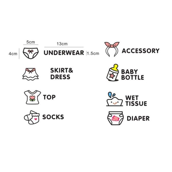 Baby Room Bedroom Wall Sticker Girls Baby Clothes Logo Classification Removable Stickers - Image 2