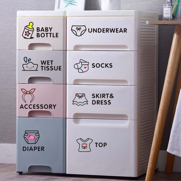 Baby Room Bedroom Wall Sticker Girls Baby Clothes Logo Classification Removable Stickers - Image 4