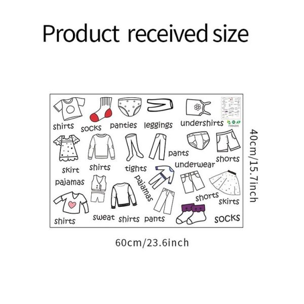 40x60cm Wardrobe Clothing Identifies Wall Stickers - Image 3