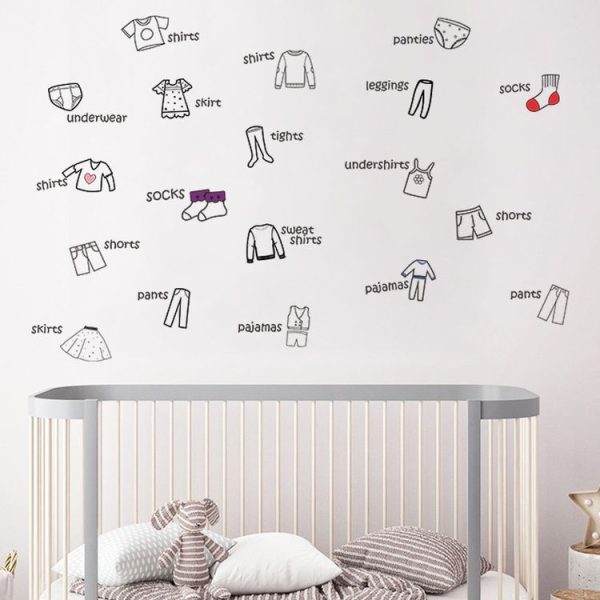 40x60cm Wardrobe Clothing Identifies Wall Stickers - Image 5
