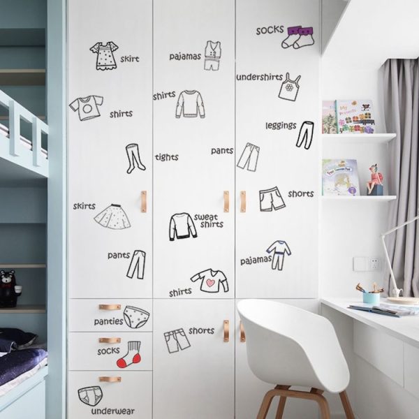 40x60cm Wardrobe Clothing Identifies Wall Stickers - Image 7