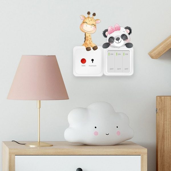 5sheets Cartoon Animal Switch Sticker Children Room Decoration (As Show) - Image 5