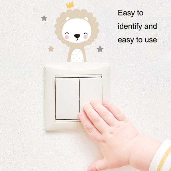 10sheets Bohemia Cute Smiley Cartoon Animal Switch Sticker Kids Room Decoration (As Show) - Image 4