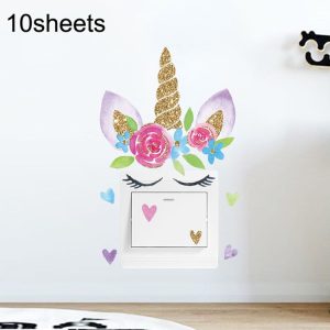 10sheets Cartoon Wall Sticker Switch Socket Beautification Decorative Sticker (KG152)