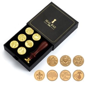 Gift Box Fire Paint Stamp Set Retro Handbook Material Accessories DIY Book Material (Black Box Love)