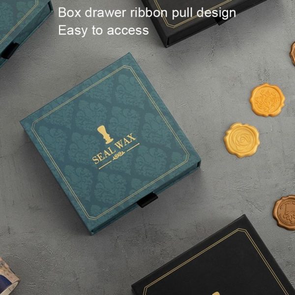 Gift Box Fire Paint Stamp Set Retro Handbook Material Accessories DIY Book Material (Black Box Love) - Image 3
