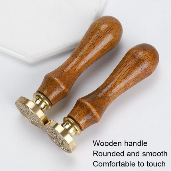 Christmas Series Fire Lacquer Seal Wood Grain Handle+Brass Seal Head (SD-37) - Image 3
