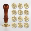 English Letters Series Fire Lacquer Seal Toxca Handle+Brass Seal Head (YW-13 Merry Chrstmas) - Image 2