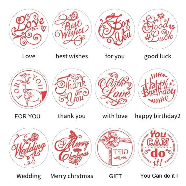 English Letters Series Fire Lacquer Seal Toxca Handle+Brass Seal Head (YW-13 Merry Chrstmas) - Image 5