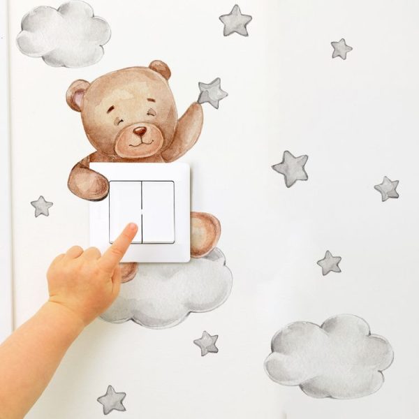 Cartoon Animal Switch Sticker Bedroom Living Room Decorative Wall Sticker (MS8444) - Image 2