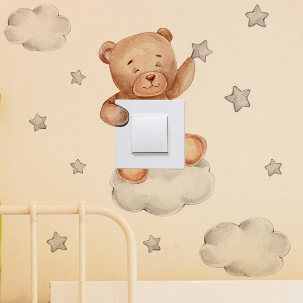 Cartoon Animal Switch Sticker Bedroom Living Room Decorative Wall Sticker (MS8444) - Image 3
