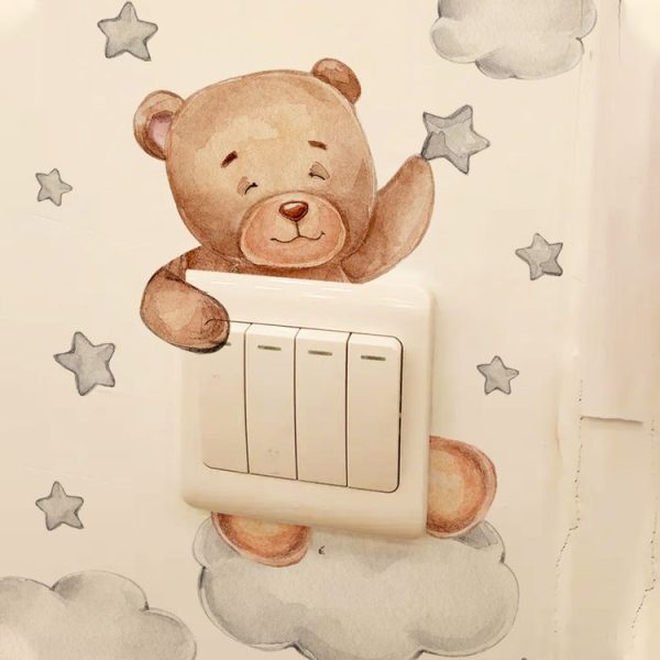 Cartoon Animal Switch Sticker Bedroom Living Room Decorative Wall Sticker (MS8444) - Image 4