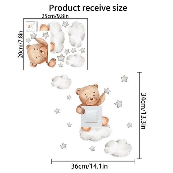 Cartoon Animal Switch Sticker Bedroom Living Room Decorative Wall Sticker (MS8444) - Image 5