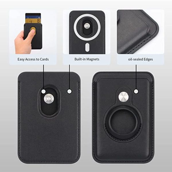 Airtag Positioner Fiber Card Clip Anti-Theft Card Tracker Protection Cover, Size: Magnetic (Black) - Image 2