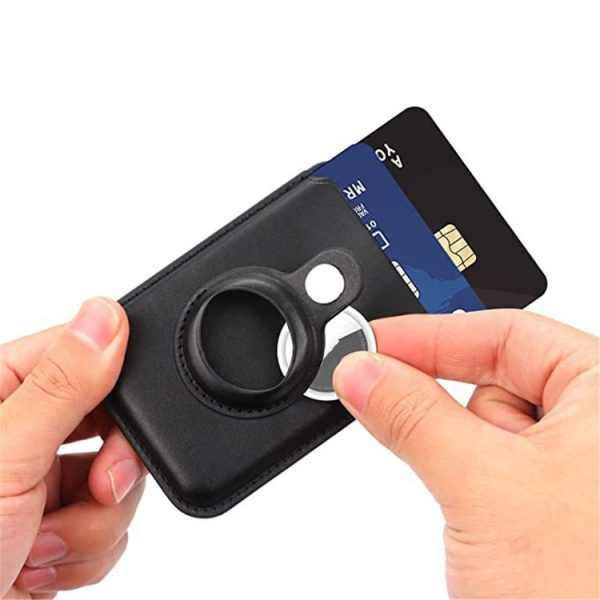 Airtag Positioner Fiber Card Clip Anti-Theft Card Tracker Protection Cover, Size: Magnetic (Black) - Image 7