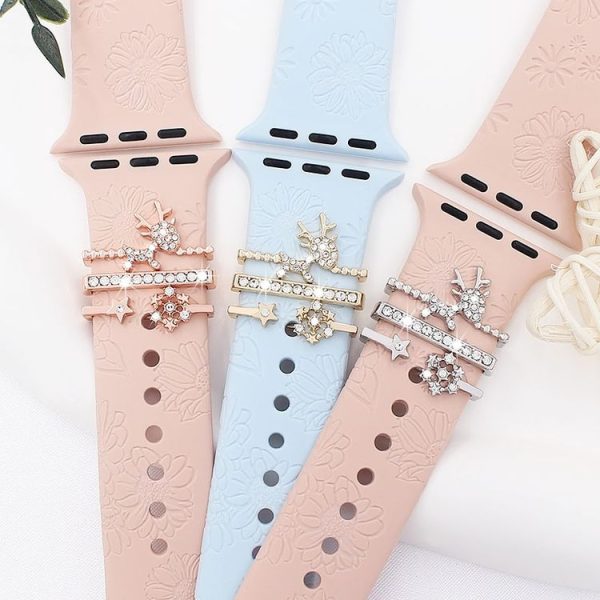 3pcs / Set Smart Watch Silicone Watch Band Decoration Ring (2) - Image 3