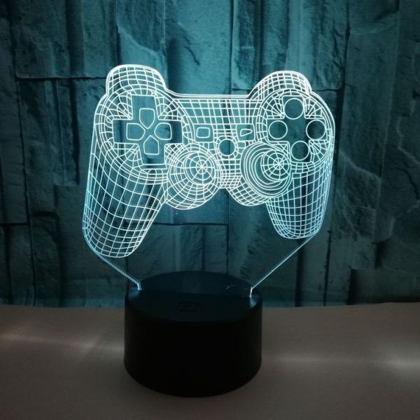 3D Game Handle Three-dimensional Colorful LED Lights, Style: Touch Black Base - Image 2