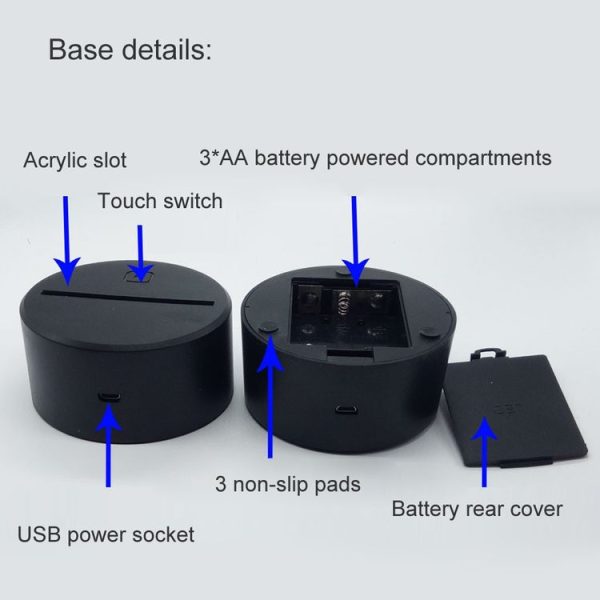 3D Game Handle Three-dimensional Colorful LED Lights, Style: Touch Black Base - Image 4