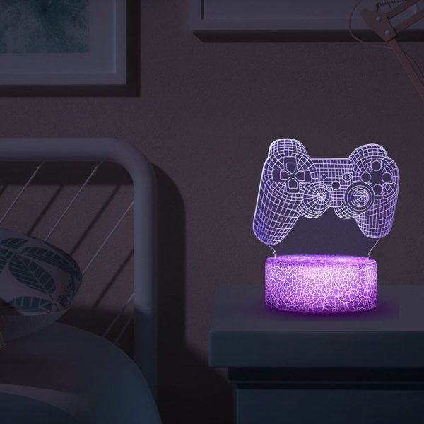 3D Game Handle Three-dimensional Colorful LED Lights, Style: Touch Black Base - Image 5