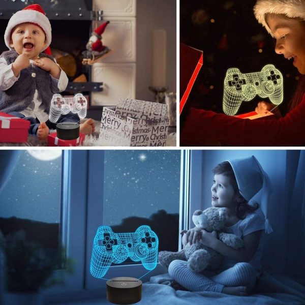 3D Game Handle Three-dimensional Colorful LED Lights, Style: Touch Black Base - Image 6