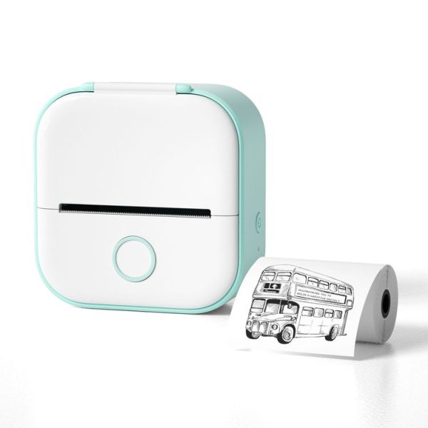 Phomemo T02 Standard Error Mini Pocket Small Portable Bluetooth Phone Photo Label Thermal Printer (White Green)