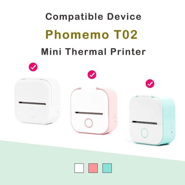 Phomemo T02 3rolls Bluetooth Printer Thermal Paper Label Paper 53mmx6.5m 10 Years Black on White No Adhesive - Image 9