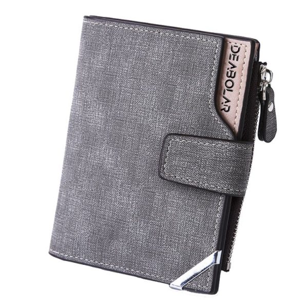 DEABOLAR Casual Retro Canvas Pattern Multifunctional Medium Long Wallet (Light Grey)