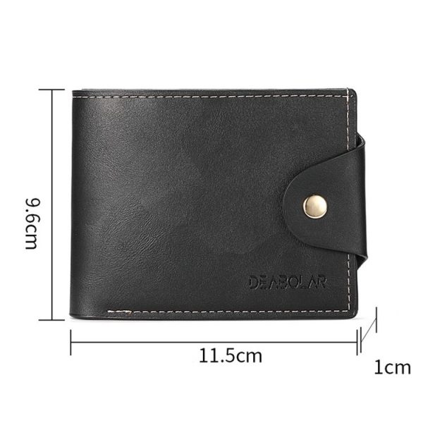 DEABOLAR Large-capacity Multi-card Slot PU Soft Leather Retro Short Wallet (Black) - Image 4