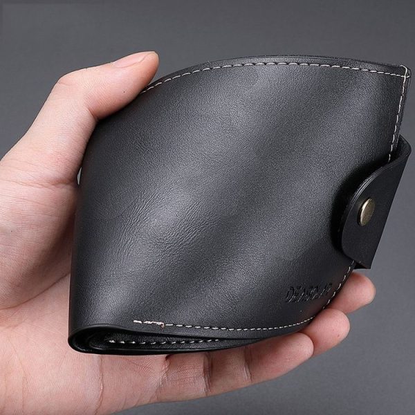 DEABOLAR Large-capacity Multi-card Slot PU Soft Leather Retro Short Wallet (Black) - Image 7