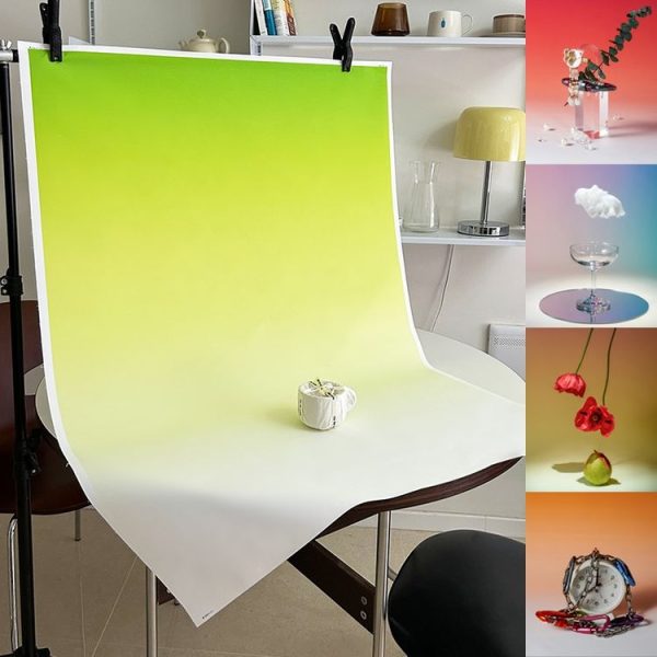 106x144cm Gradient Background Paper Photography Portrait Photo Props (Green Lotus) - Image 6