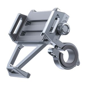 Aluminum Alloy Motorcycle Shockproof Mobile Phone Holder Bicycle Cycling Navigation Bracket (Grey)